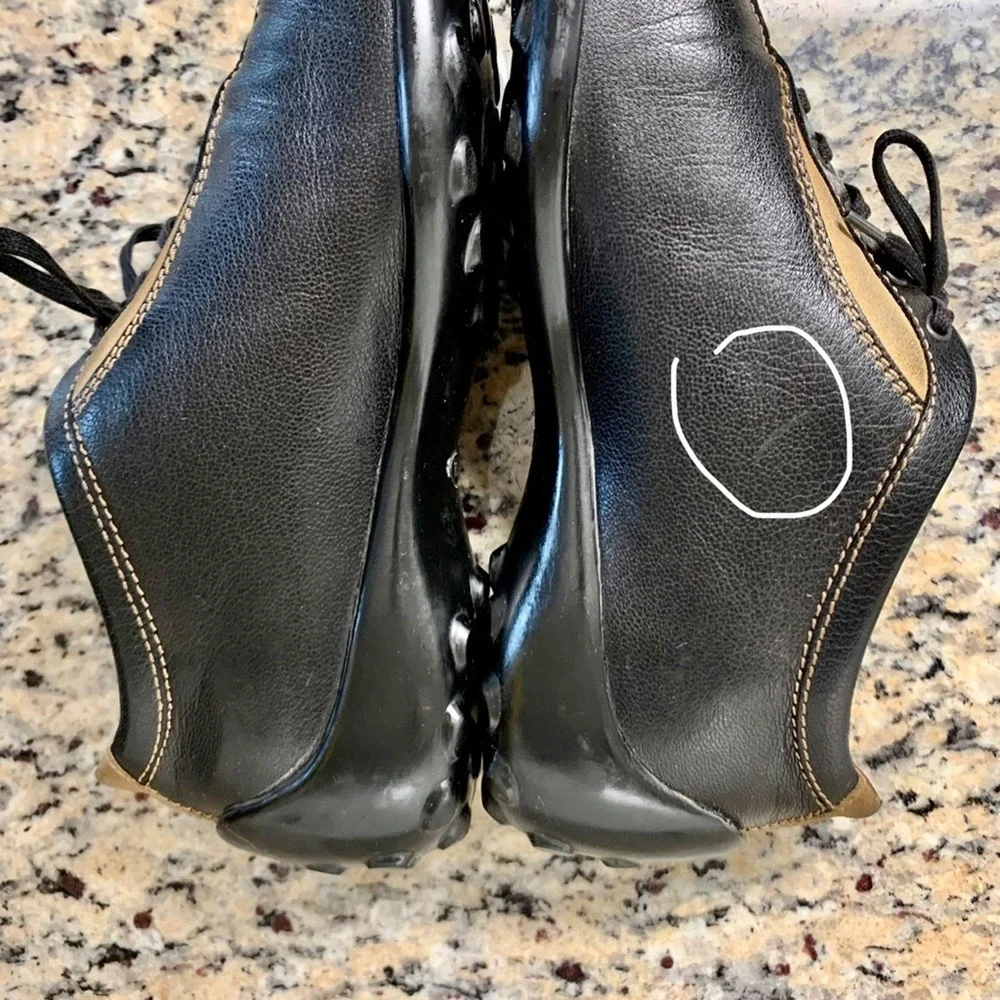 Tod's Leather & Suede Lace Up Bowling Sneakers in Black Size 38 - Picture 3 of 13